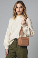 Vivisence Sac Bandoulière Femme Fermeture éclair Sangle Large et Réglable, marron