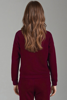Vivisence Women Crewneck Sweatshirt Soft Knit Pullover Everyday Comfort, maroon
