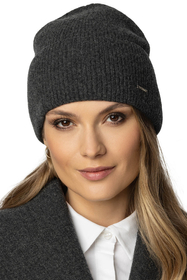 Vivisence Soft Knitted Hat With Turn-Up Hem And Lining Extreme Warmth 7096, graphite