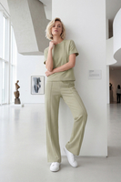 Vivisence Femme Ensemble De Détente Maille Douce Et Élastique Confort Quotidien, olive