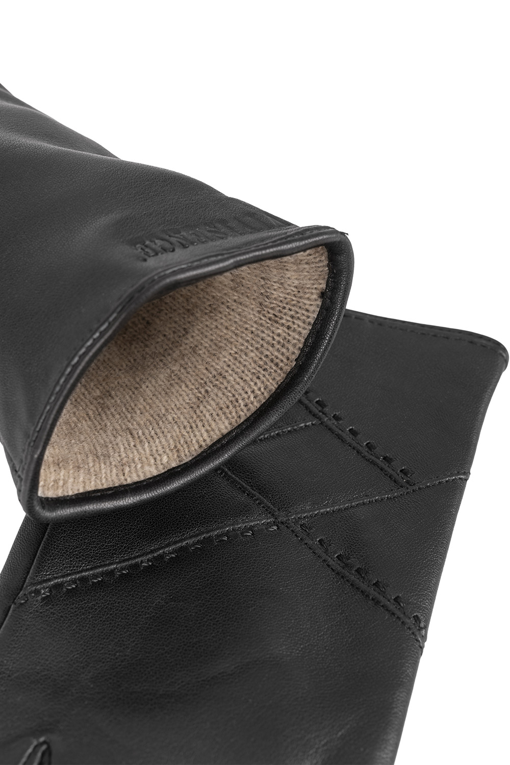 Vivisence Femme Gants En Cuir Hiver Doublés Laine Confort Et Chaleur Durable, noir
