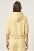 Vivisence Femme Sweat À Capuche Coton Doux Bords Côtes Confort Quotidien, banane