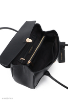 Vivisence Shoulder Bag Women's Faux Leather Baguette Handbag Elegant Access, black