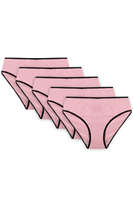 Vivisence Dame Slip Unterhose Klassisch Komfortabel Trendig Alltag Unterwäsche 4016, schwarzes Gummiband:pink 5-pack