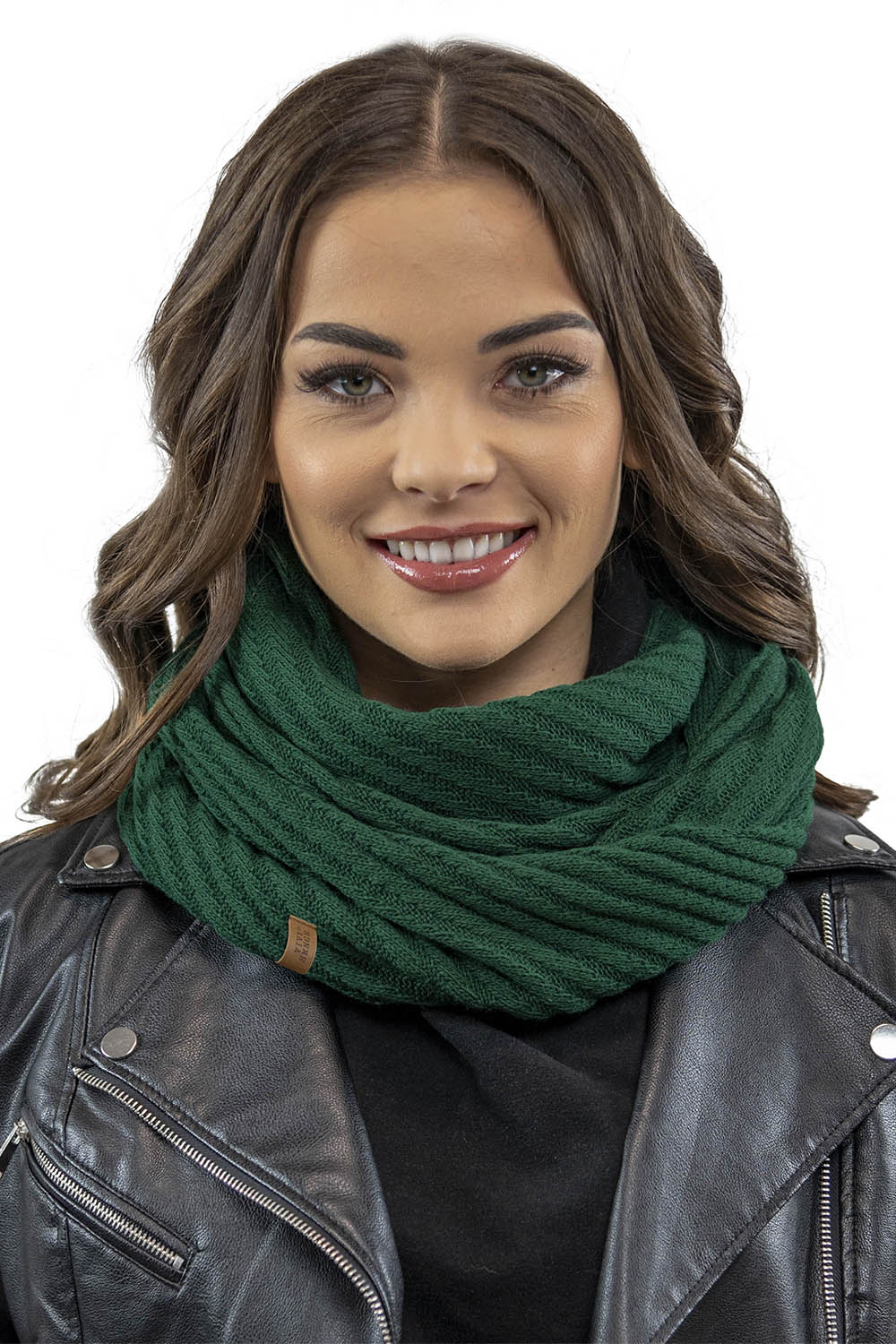 Vivisence Loop Scarf Double Layered Ideal For Cold Winter Days 7017S, green