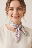 Vivisence Women Silk Scarf Hand Rolled Edges Versatile Styling Comfort, pink/purple