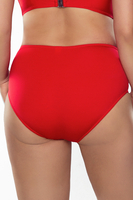 Vivisence Culotte De Bain Femme Taille Haute Fronces Confort Sculptant, rouge