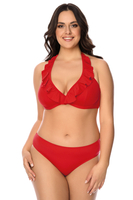 Vivisence Bikini BH Dame Bademode gepolstert hergestellt in EU Neckholder 3220, rot
