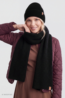 Vivisence Women's Wool Blend Beanie Hat with Turn-Up Cuff, black