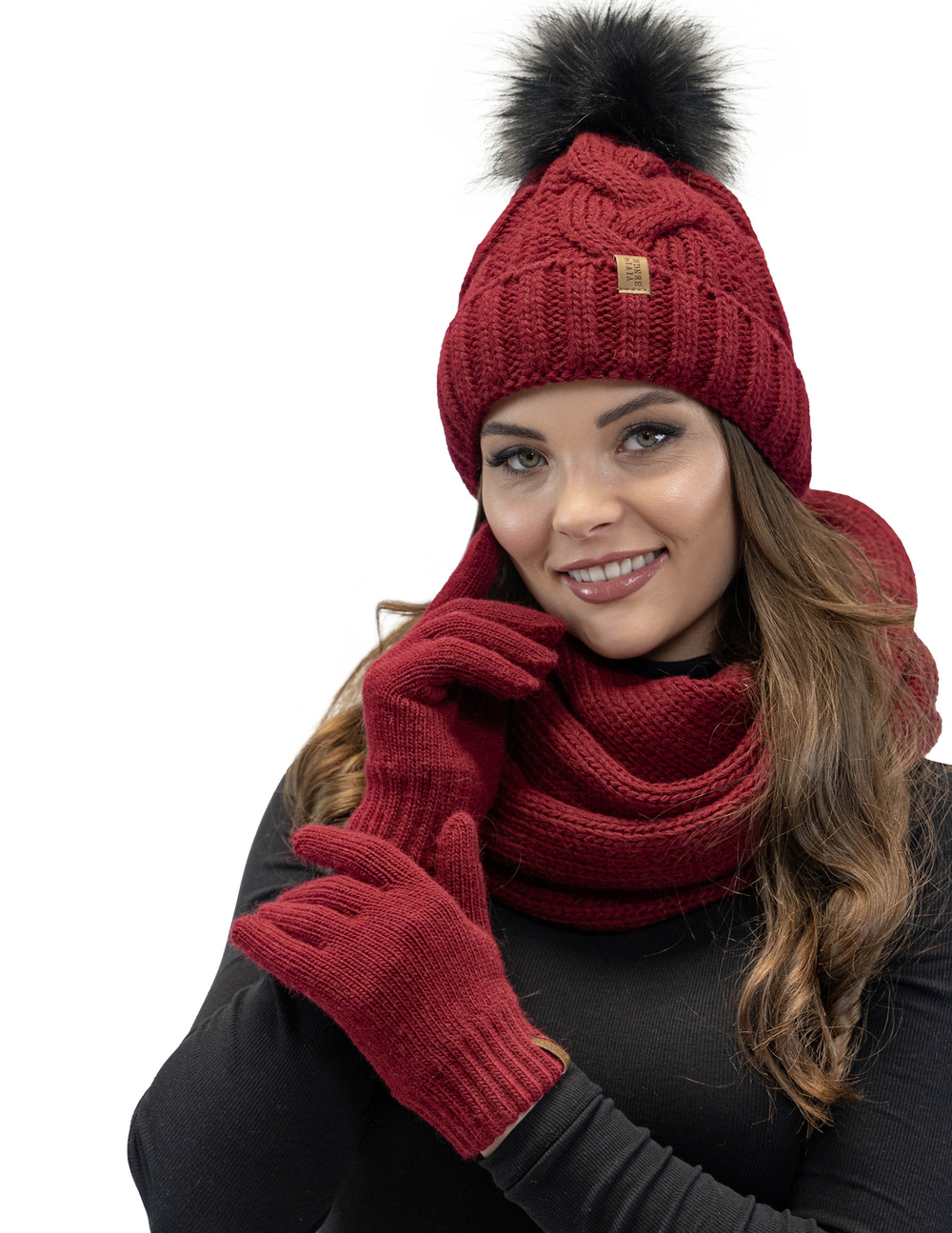 Vivisence Gants Femme Hiver Doux Et Chauds Idéals Pour Temps Froid 7014, bordeaux