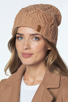 Vivisence Women Winter Hat Lambswool Cotton Knit Warm Fit For Cold Days, Beige