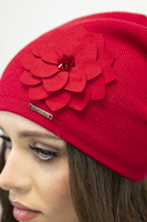 Vivisence Classic Winter Hat For Women Warm And Cozy Wool 7010, red