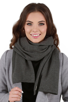 Vivisence Elegant Women's Winter Beret And Scarf Set Made Of Warm Thick And Soft Fabric With Wool Blend For Ladies Ideal For Cold Winter And Autumn Days, dark grey