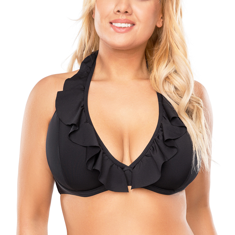 Vivisence Bikini Oberteil Damen Weiche Cups Mit Bügel Betont Dekollete, schwarz