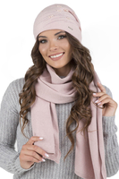Vivisence Bonnet Femme Tricoté Chaud En Polaire Avec Perles Élégantes 7012, rose clair