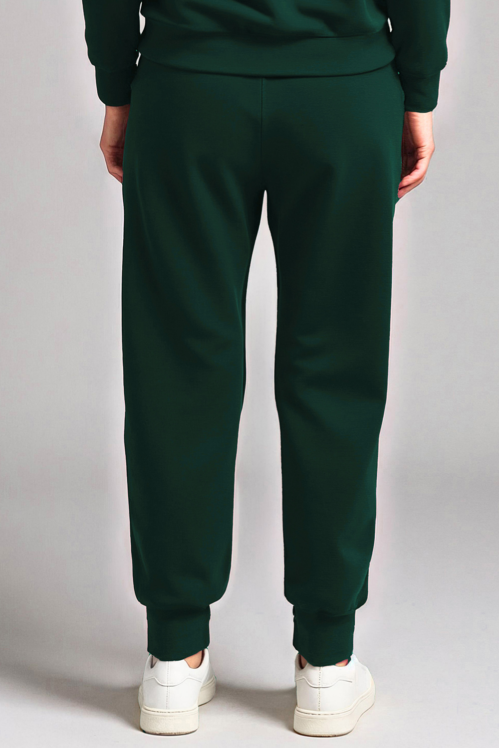 Vivisence Womens Sweatpants Cotton Ribbed Cuffs Loungewear Casual 9103, Green