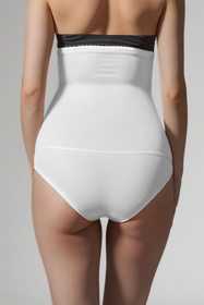 Vivisence Damen Shapewear Unterhose Baumwolle Hoher Bund Schlanke Figur 4101, weiß