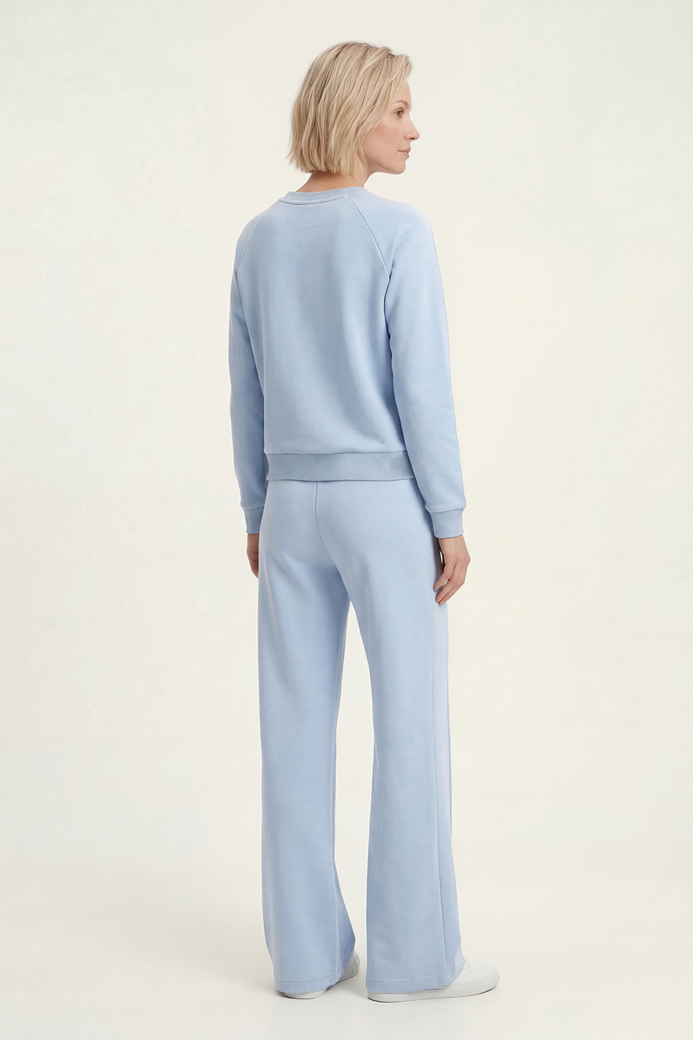 Vivisence Femme Ensemble de Survêtement Sweat Et Pantalon Tissu Extensible Confort Quotidien, bleu ciel