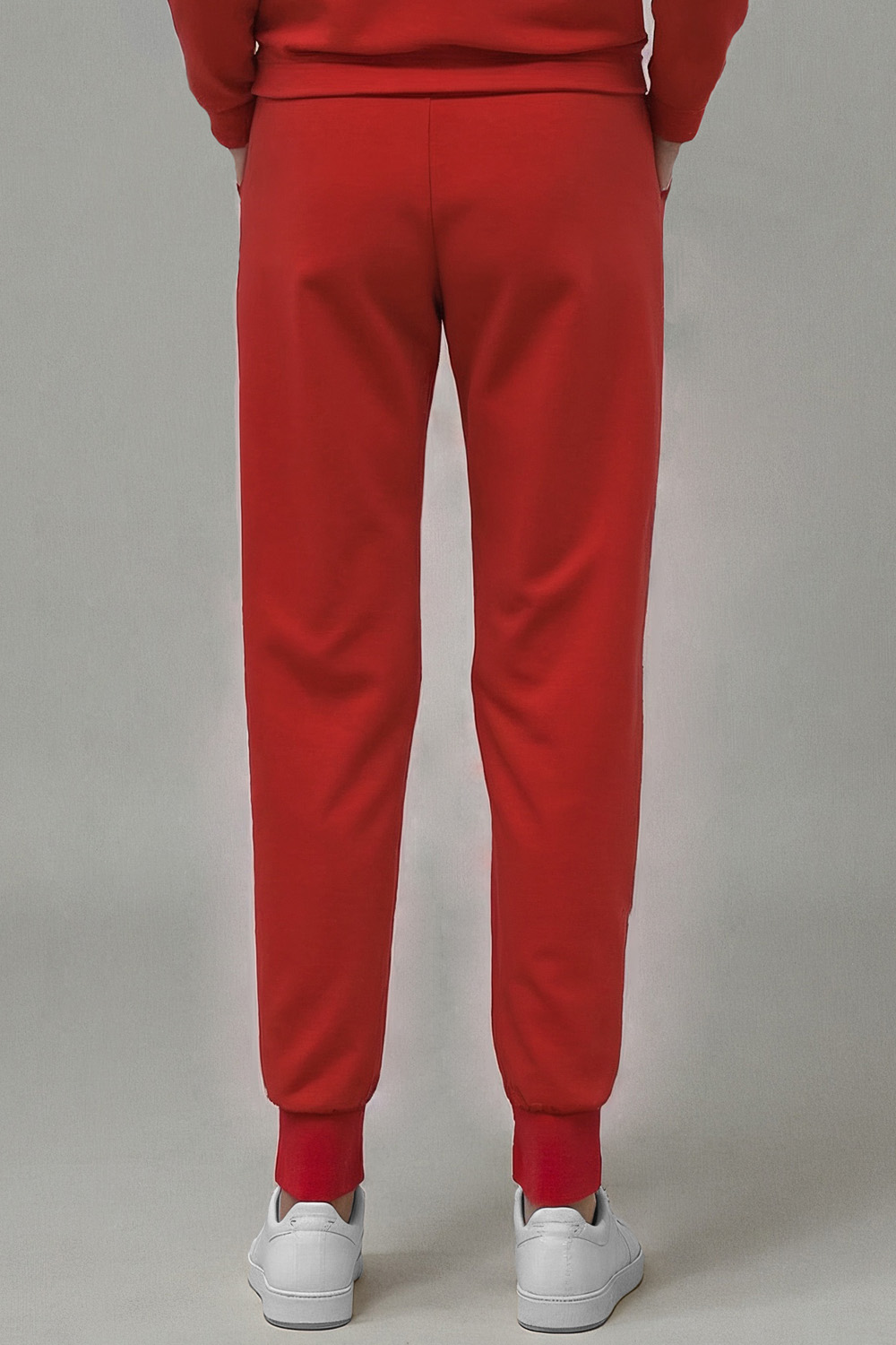 Vivisence Womens Sweatpants Cotton Ribbed Cuffs Loungewear Casual 9103, Red