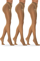 Vivisence Damen Strumpfhose 20 DEN 3Er-Pack Mit Hohem Bund Und Verstärkter Zehenpartie Für Optimalen Komfort Perfekt Für Elegante Outfits, beige