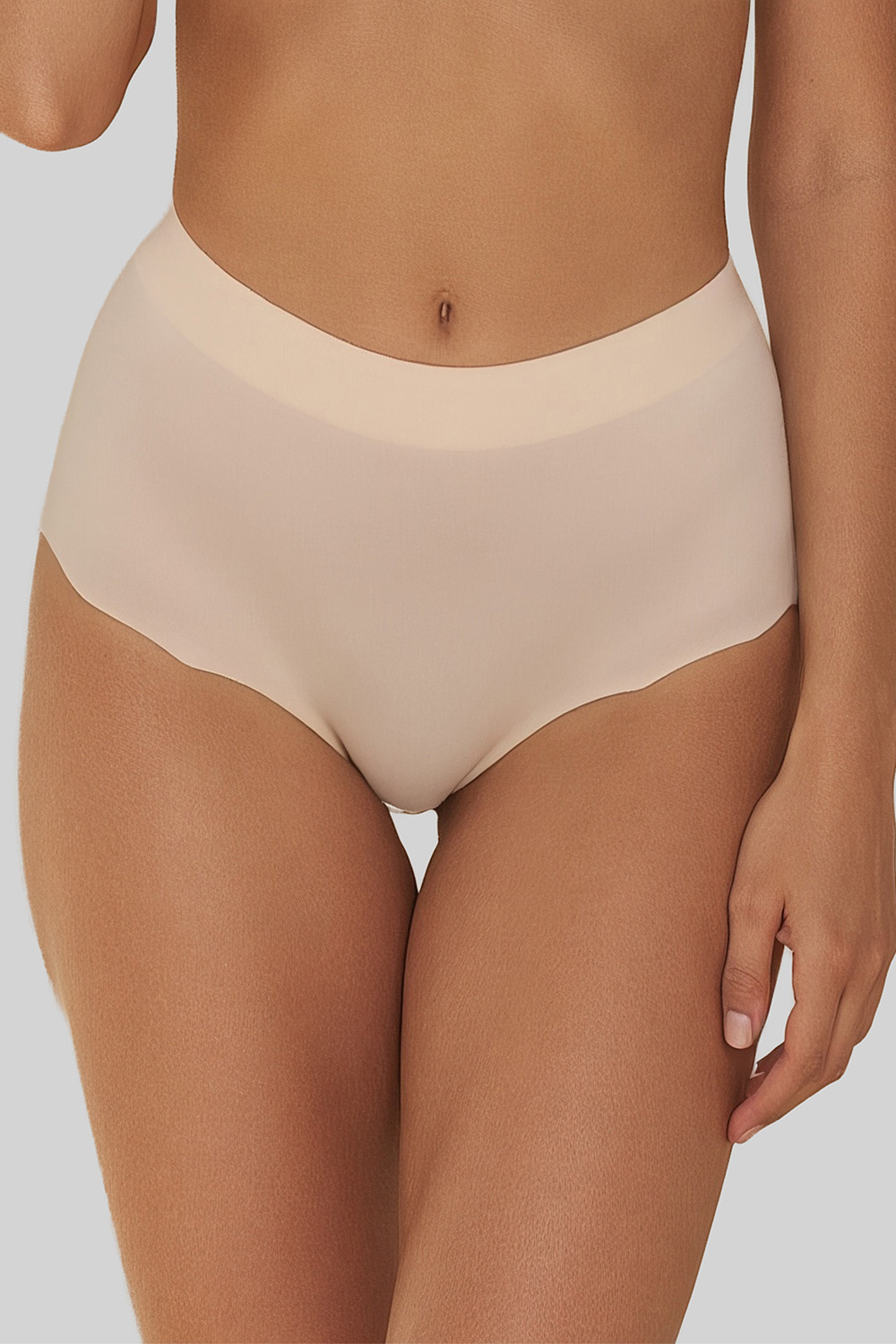 Vivisence Culotte Sans Couture Femme Taille Haute Confort au Quotidien 4104, beige