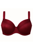 Vivisence Soft Bra Adjustable Straps Raises and Rounds the Breasts 1085, burgundy