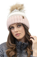 Vivisence Bonnet À Pompon Femme En Fil Chaud Effet Antistatique Pour L’Hiver 7099, rose
