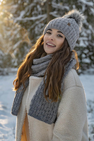 Vivisence Écharpe Femme Hiver Douce Et Chaude Pour Les Journées Froides 7015S, gris clair