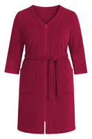 Vivisence Femme Robe de Chambre Coton Fermeture Éclair Confort à la Maison 5011, rubis