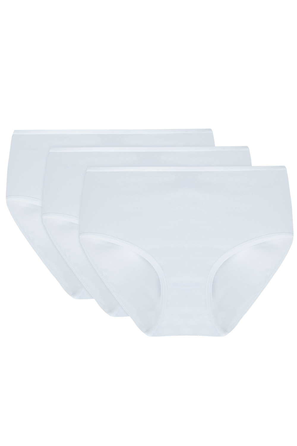 Vivisence Damen Slip Baumwolle Hohem Bund Komfort und Bequemlichkeit 4001, weiß