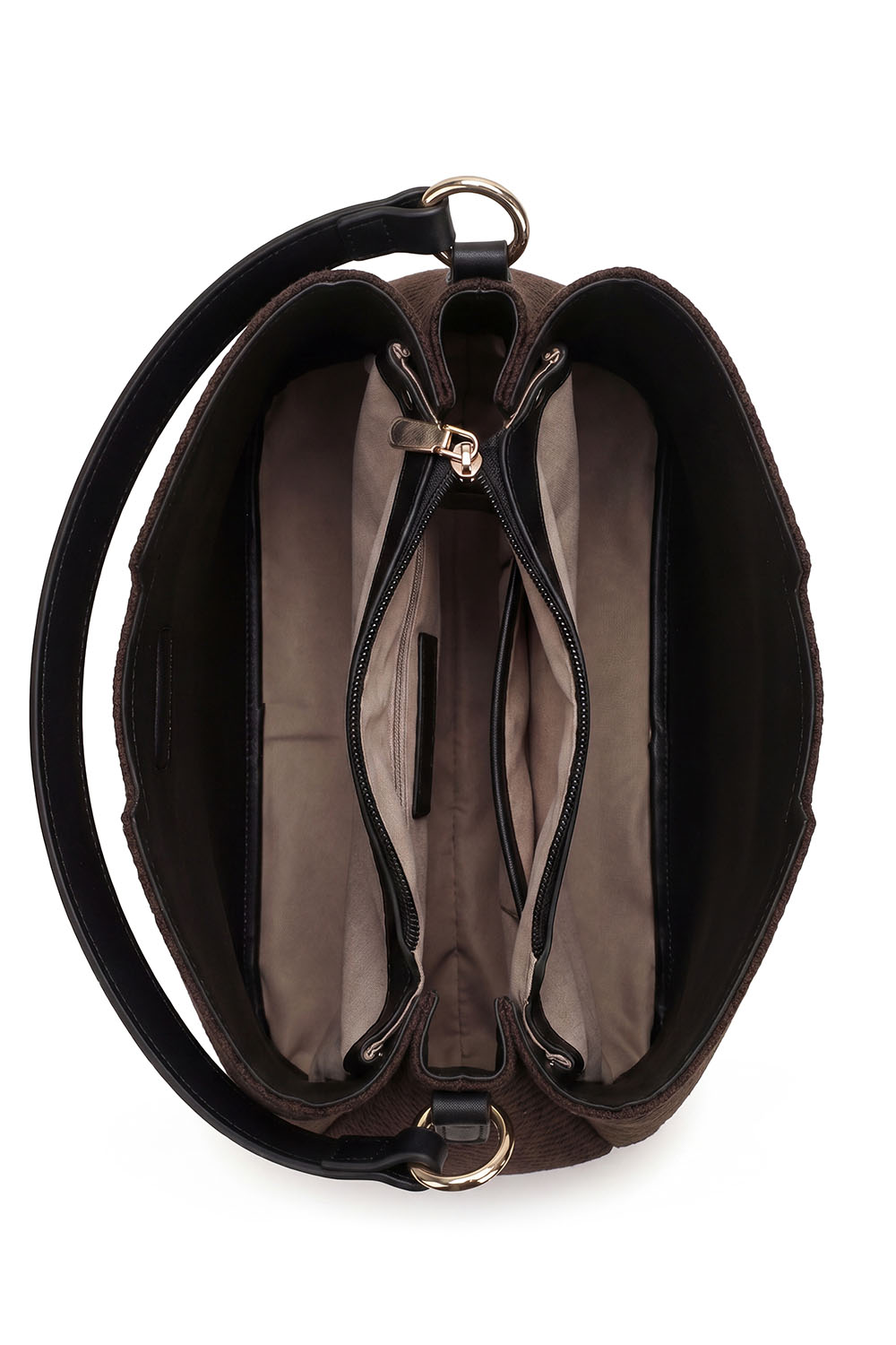 Vivisence Women Top Handle Bag Magnetic Flap and Strap for Daily Use Organized, Brown