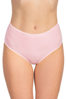 Vivisence Dame Slip Hoher Bund Voll Klassisch Unterhose Baumwolle Alltag 4017, rosa Gummiband: pink 5-pack