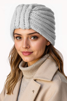 Vivisence Femme Bonnet Hiver Maille Merinos et Coton Ajusté Chaleur Confort, gris