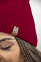 Vivisence Damen Mütze Winter Verlängertem Schnitt Wärmendem Garn Herbst 7017, rot