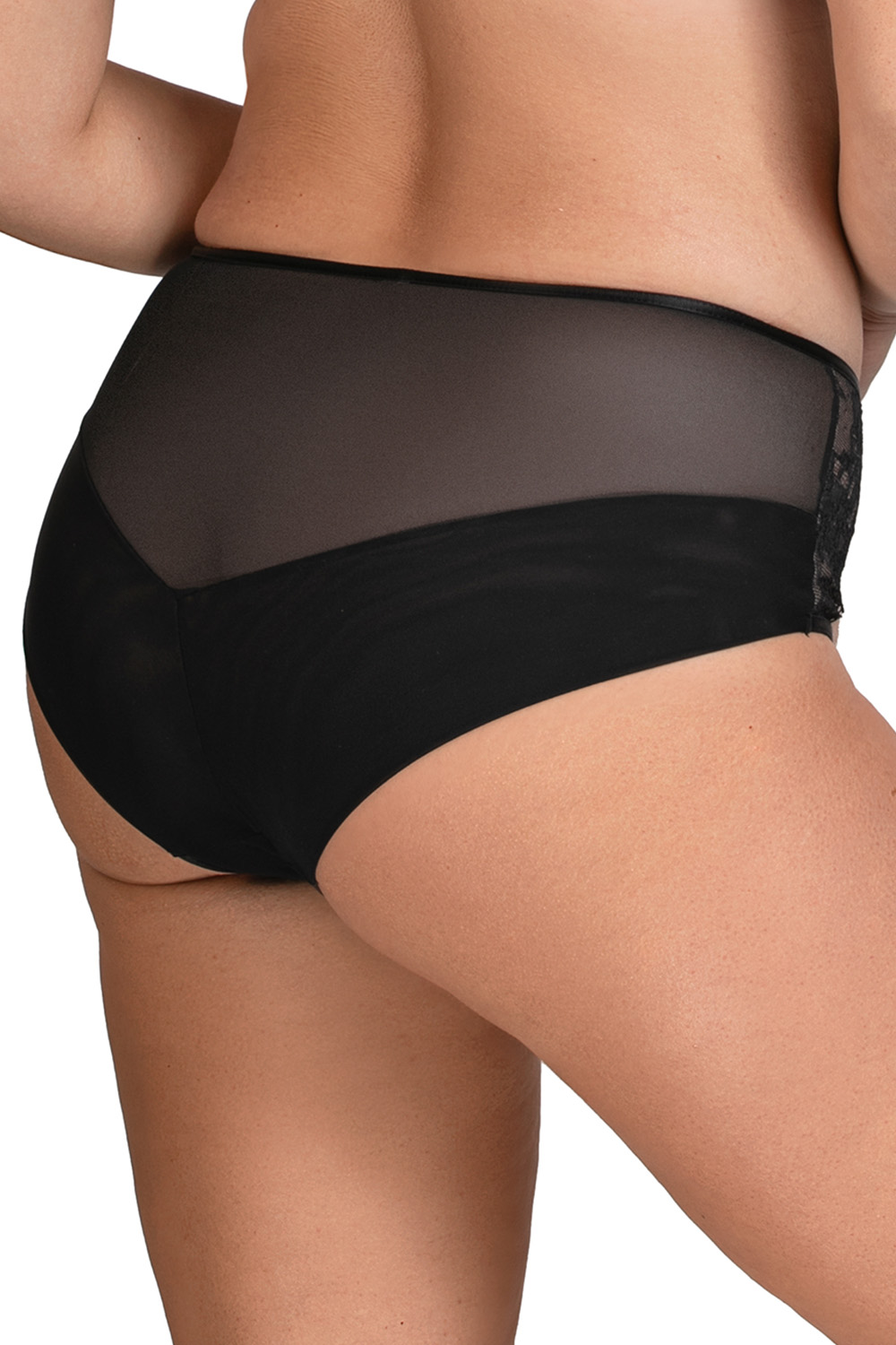 Vivisence Culotte Femme Taille Haute Dentelle Confort Au Quotidien Maintien, noir