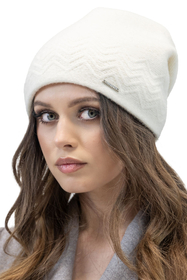 Vivisence Bonnet Femme Doublé Doux Motif Zigzag Ajustement Parfait Automne 7090, écru