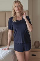 Vivisence Femme Haut de Pyjama Viscose Manches Courtes Confort pour Nuit 2201,