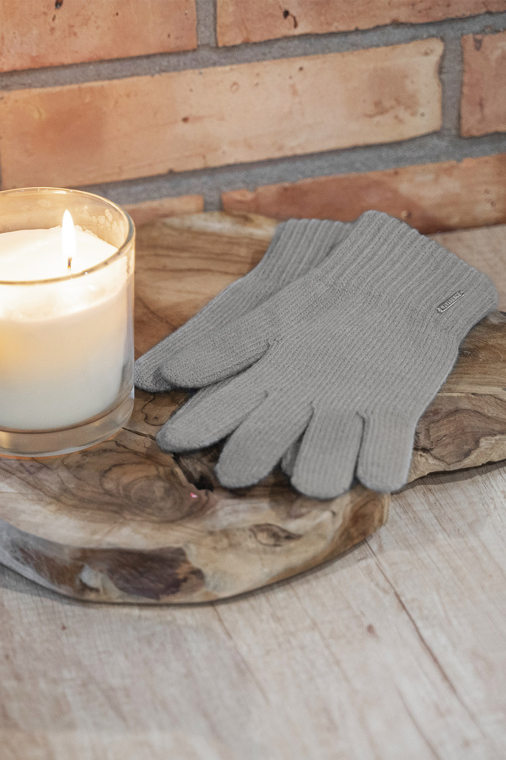 Vivisence Damen Handschuhe Winter Weichem und Warme Ideal für Kaltes Wetter 7202, hellgrau