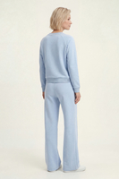 Vivisence Femme Ensemble de Survêtement Sweat Et Pantalon Tissu Extensible Confort Quotidien, bleu ciel