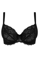 Vivisence Soft BH Damen Spitze Bügel Schleife Tüll Komfort Alltag 1052, schwarz