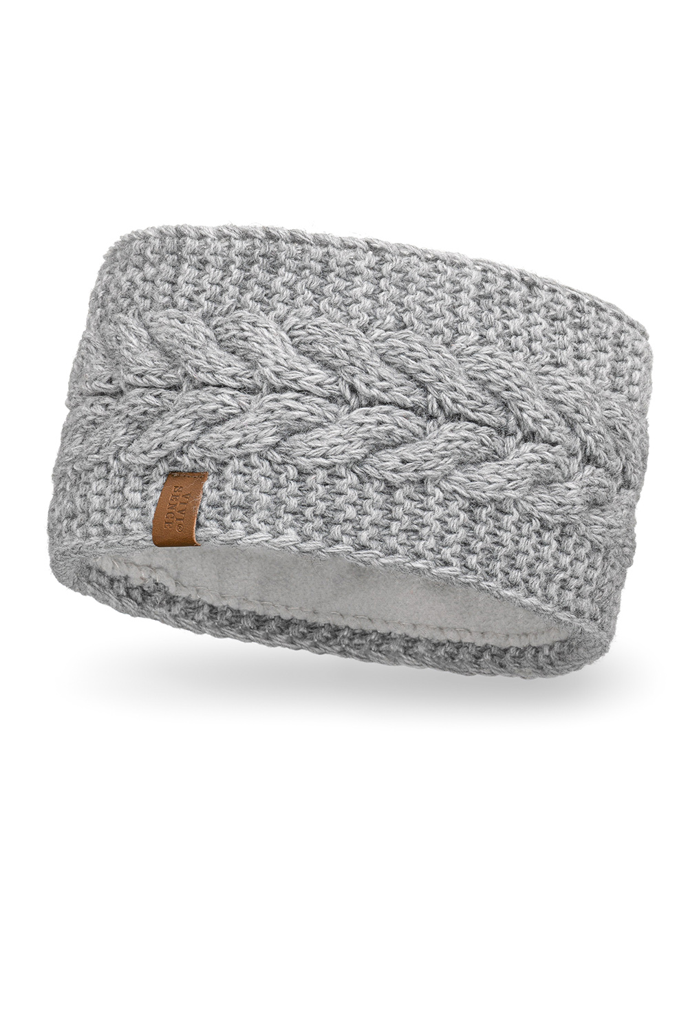 Vivisence Damen Stirnband Winter Dickem Garn Perfekter Anpassung Optimalen 7094, hellgrau