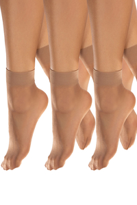 Vivisence Chaussettes Femme Classiques 20 DEN Douce Et Confortable Avec Bords Élastiques Qui Ne Glissent Pas Renforcement Invisible Des Orteils Lot De 3 Paires Qualité Supérieure, daino