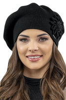 Vivisence Damen Baskenmütze Winter Herbst Warme Barette Zarter 7048, schwarz