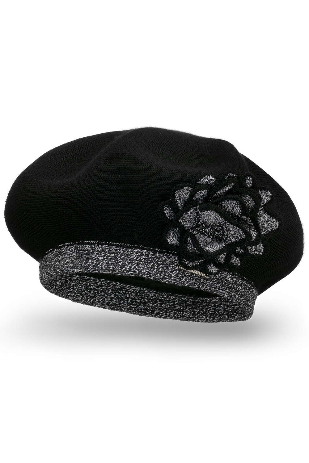 Vivisence Béret Femme Automne Hiver Mélange De Matières Chaud Et Élégant 7049, noir