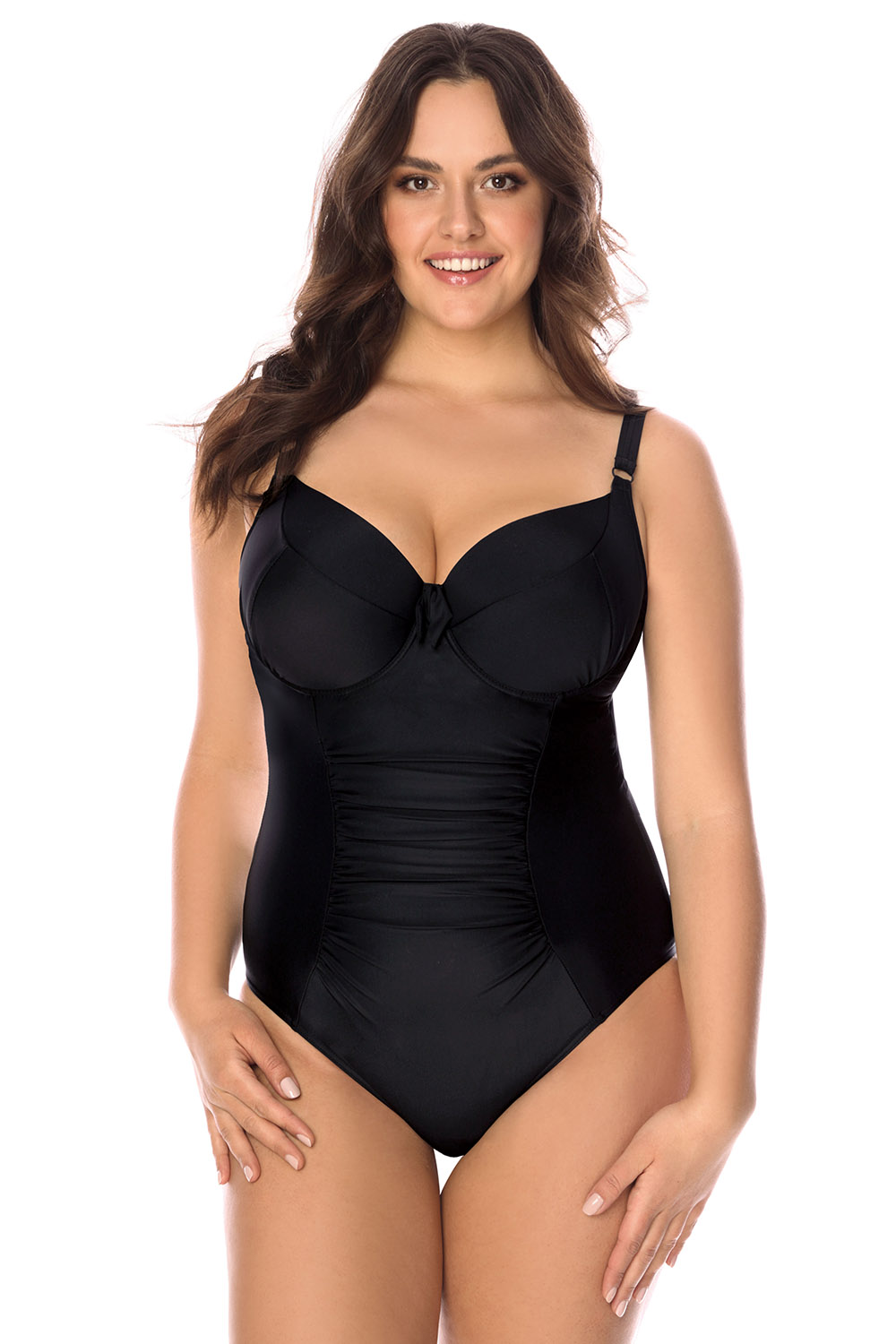 Vivisence Damen Badeanzug Gepolstert Mit Bügel Für Formendes Dekolleté 3108, schwarz