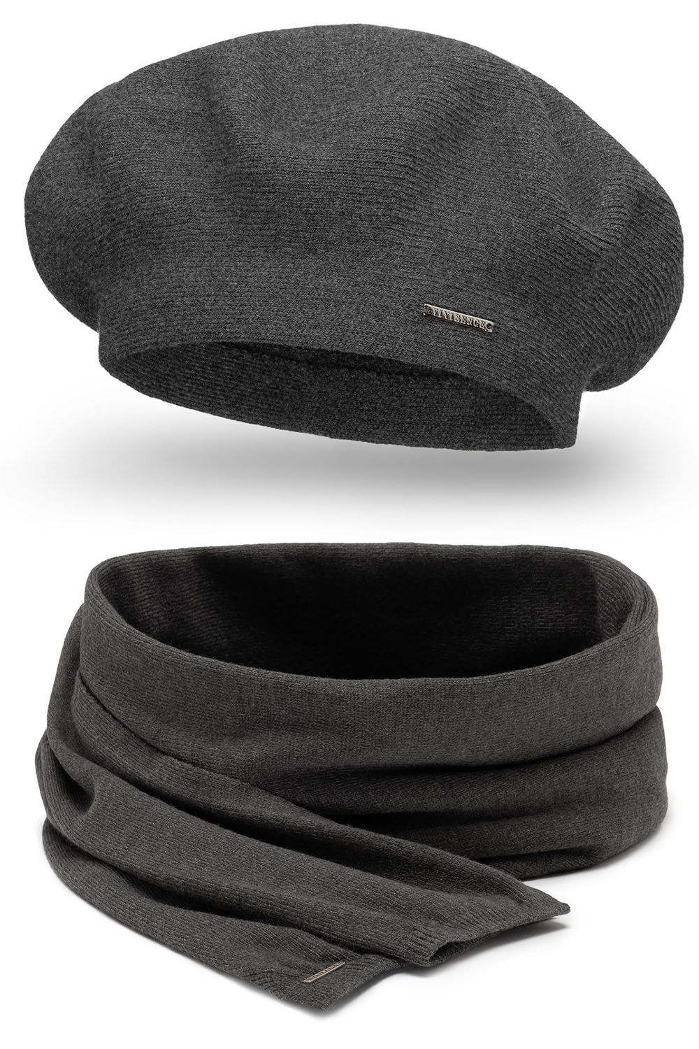Vivisence Mütze Schal Set Klassisch Form Wärme Und Stil An Wintertagen 7005, dunkelgrau