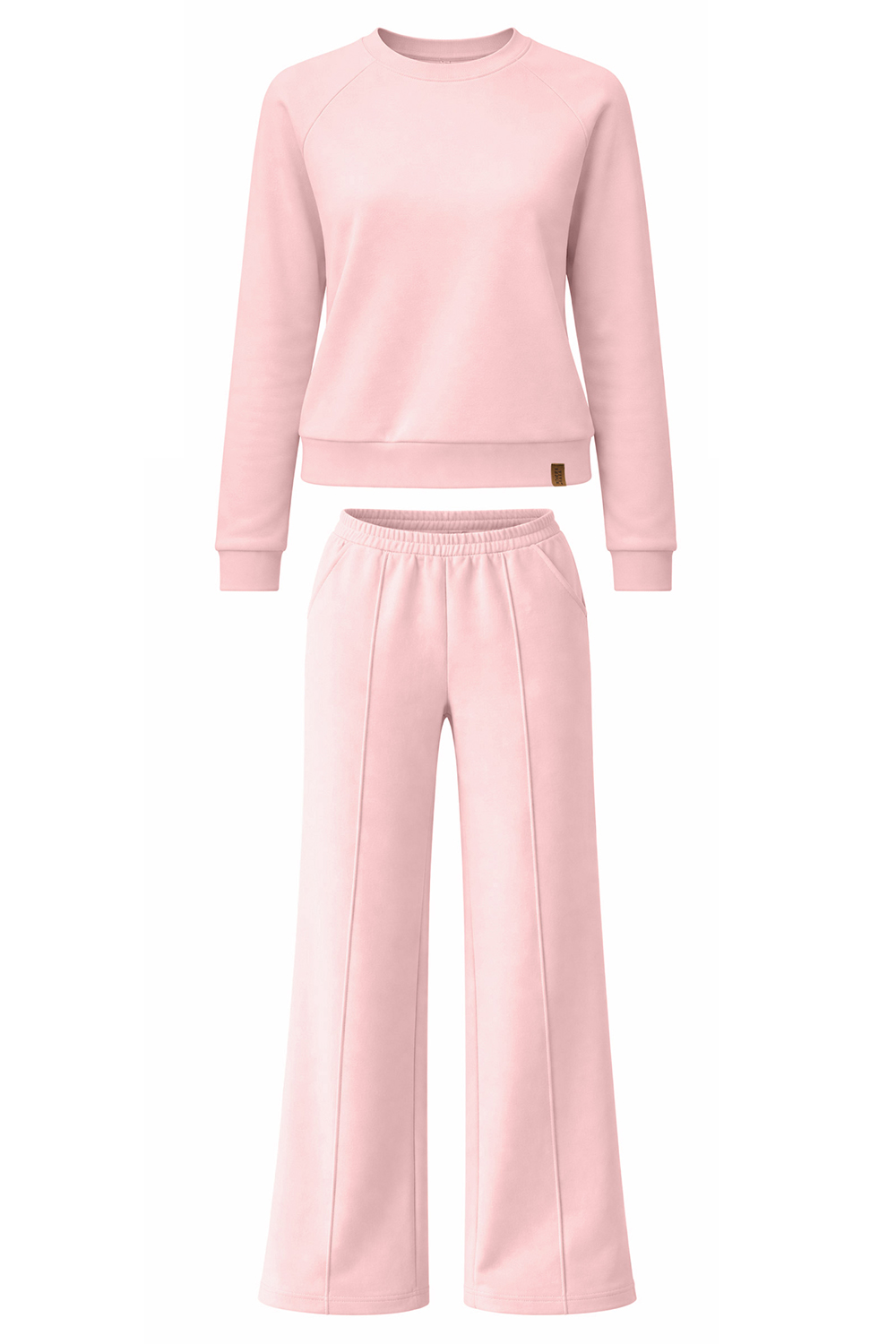 Vivisence Femme Ensemble de Survêtement Sweat Et Pantalon Tissu Extensible Confort Quotidien, rose