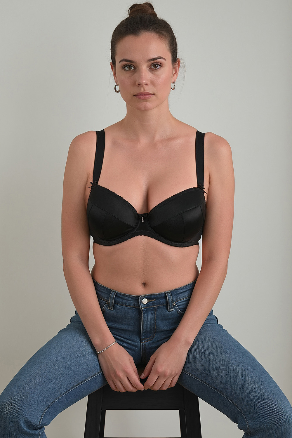 Vivisence Bügel BH Mit Glitzer Detail Natürliche Brust Betonen 1085, schwarz