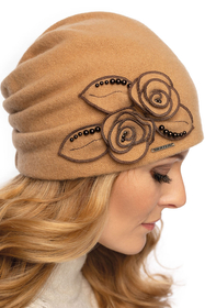Vivisence Bonnet Femme Hiver Élégant Fait Main Pour Les Jours Froids 7068, beige
