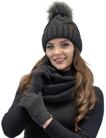 Vivisence Damen Winter Handschuhe Weichem und Warme Ideal für Kaltes Wetter 7014, dunkelgrau
